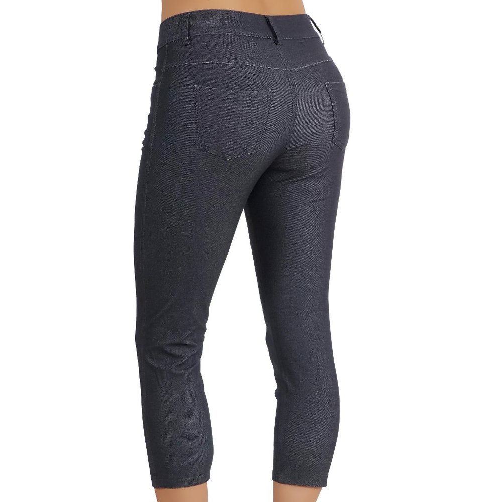 Jean Look Jeggings Tights Slim Fit Pull Up Pants - Picture 2 of 5